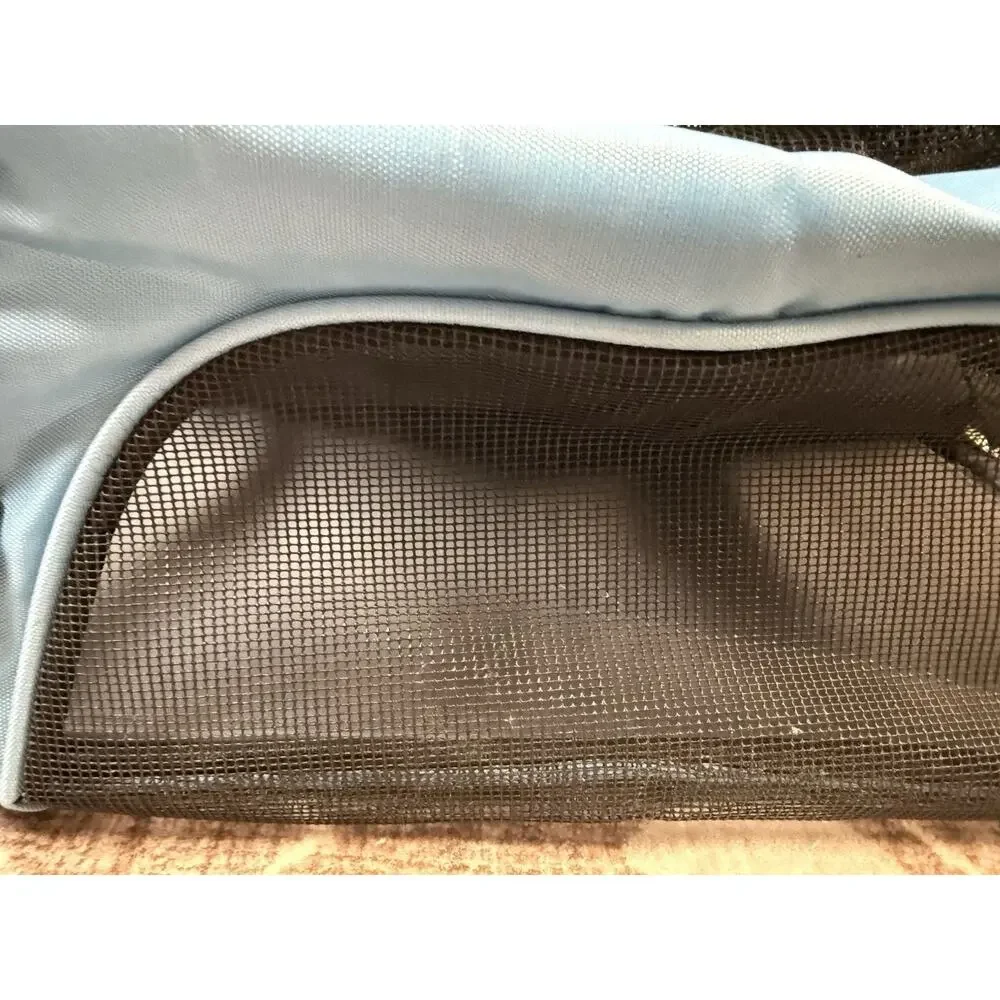 Pet Cat Carrier Airline Approved Soft-Sided Portable Small Blue Bag